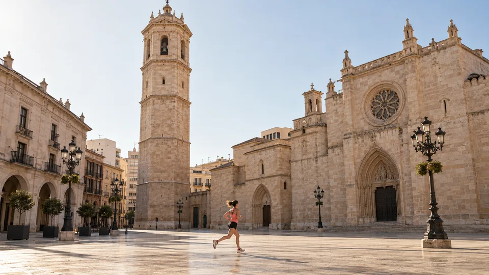 Recreación editorial fotorrealista de KROONA para 10K FACSA Castelló, inspirada en Castelló de la Plana