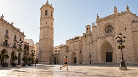 Recreación editorial fotorrealista de KROONA para 10K FACSA Castelló, inspirada en Castelló de la Plana