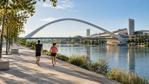 Recreación editorial fotorrealista de KROONA para 10K del MANN-FILTER Maratón de Zaragoza, inspirada en Zaragoza
