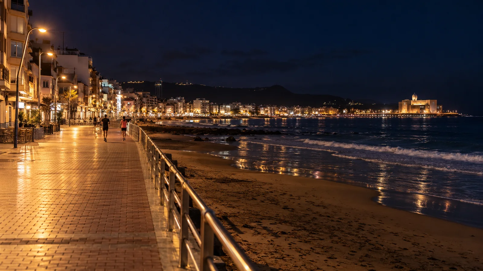 Recreación editorial fotorrealista de KROONA para Binter NightRun Las Palmas 10K, inspirada en Las Palmas de Gran Canaria