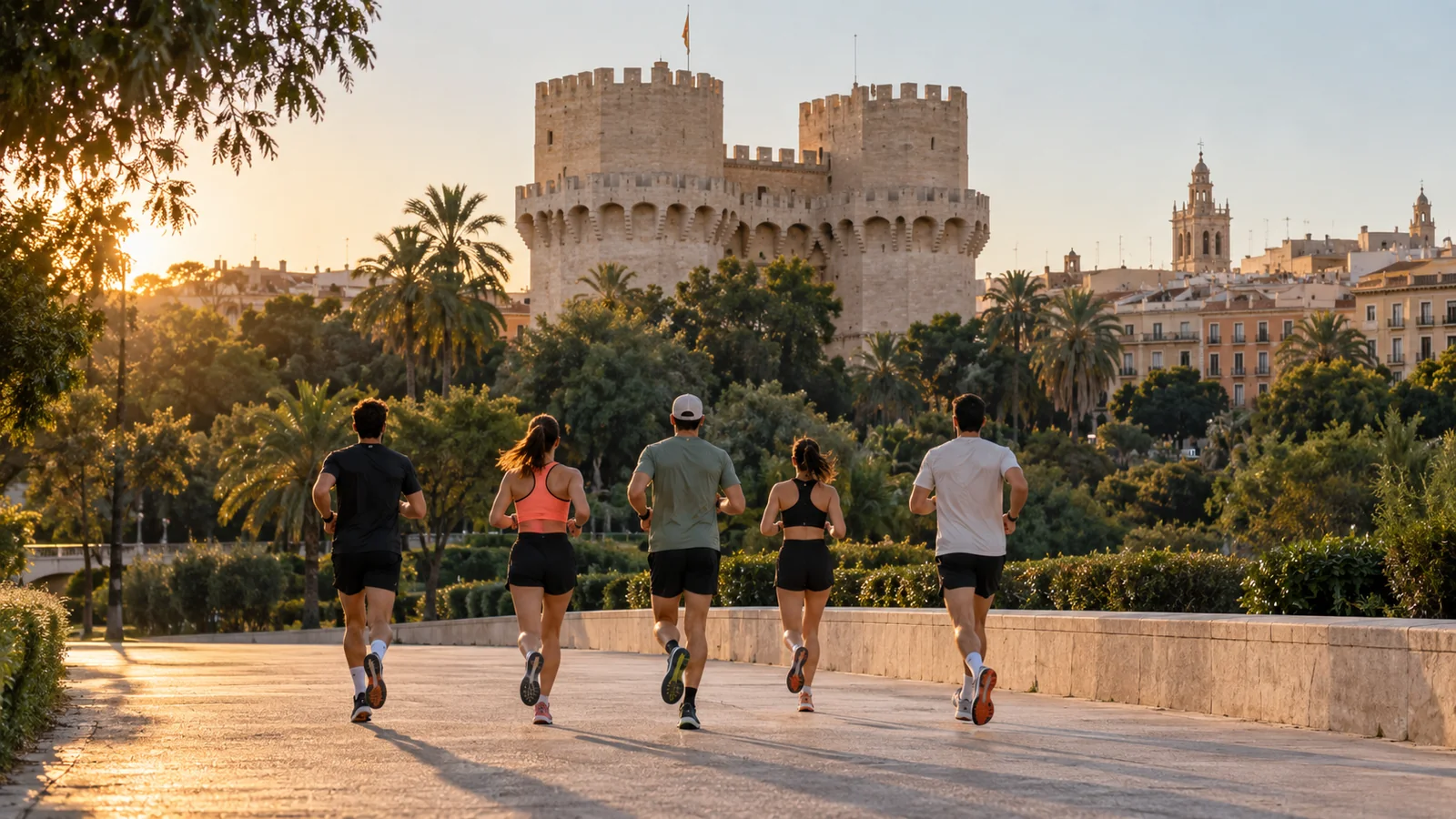 Recreación editorial fotorrealista de KROONA para Maratón Valencia Trinidad Alfonso Zurich, inspirada en Valencia