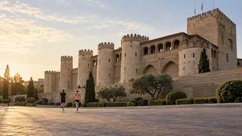 Recreación editorial fotorrealista de KROONA para Maratón de Zaragoza, inspirada en Zaragoza