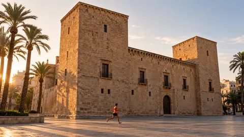 Recreación editorial fotorrealista de KROONA para Media Maratón Ciudad de Elche, inspirada en Elche