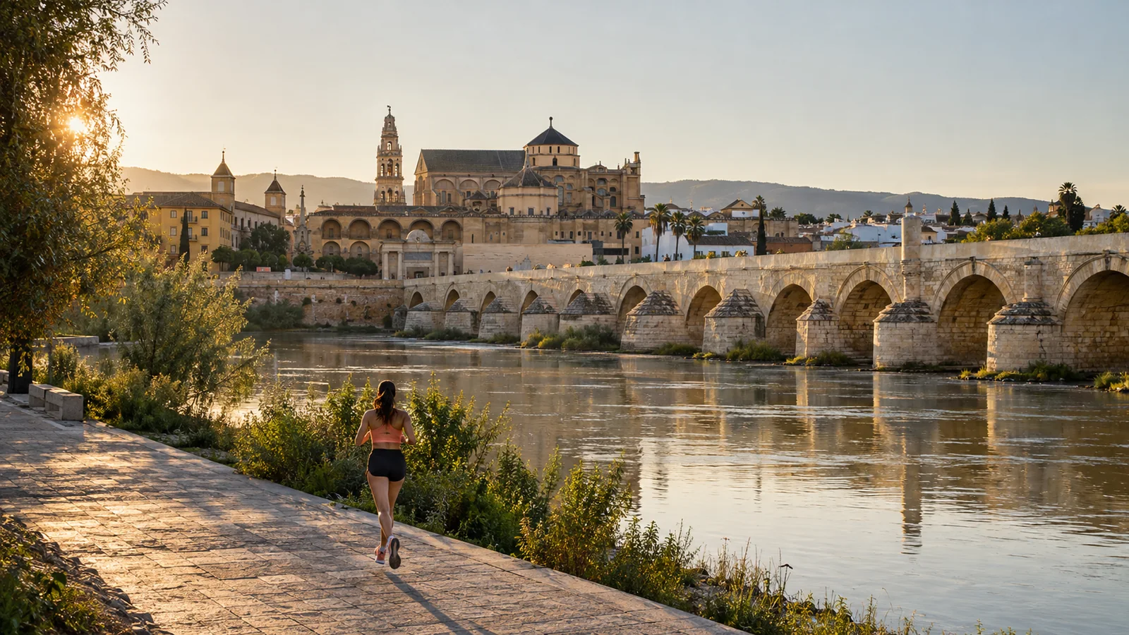 Recreación editorial fotorrealista de KROONA para Media Maratón de Córdoba, inspirada en Córdoba