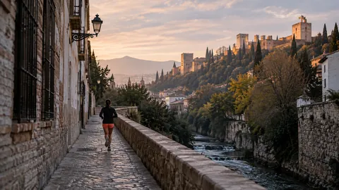 Recreación editorial fotorrealista de KROONA para Media Maratón Ciudad de Granada, inspirada en Granada