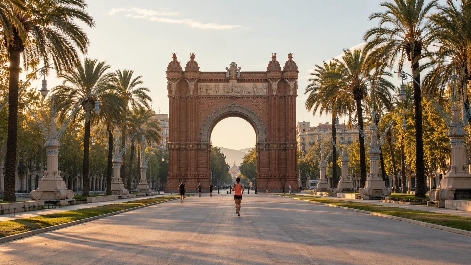 Recreación editorial fotorrealista de KROONA para Mitja Marató Barcelona, inspirada en Barcelona