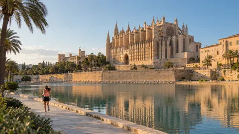Recreación editorial fotorrealista de KROONA para TUI Palma Marathon Mallorca, inspirada en Palma