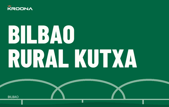 Diseño original de KROONA para Bilbao Rural Kutxa, con los colores de la prueba y composición editorial propia