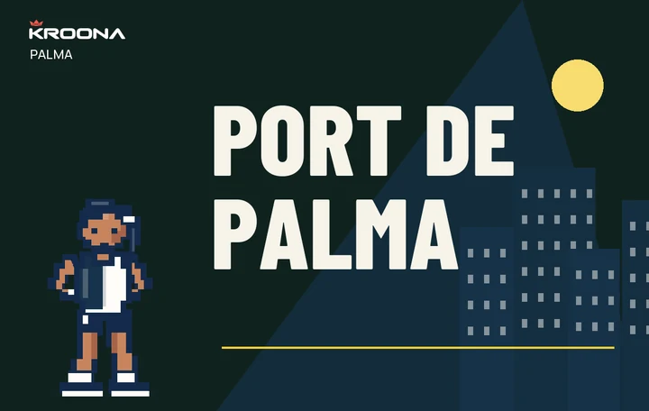 Diseño original de KROONA para Port de Palma, con los colores de la prueba y composición editorial propia
