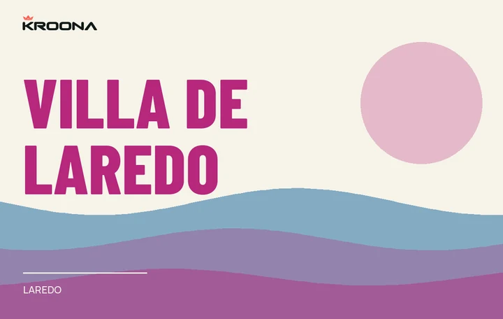 Diseño original de KROONA para Villa de Laredo, con los colores de la prueba y composición editorial propia