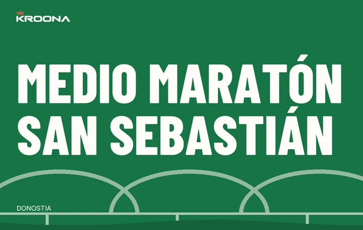 Diseño original de KROONA para Medio Maratón San Sebastián, con los colores de la prueba y composición editorial propia