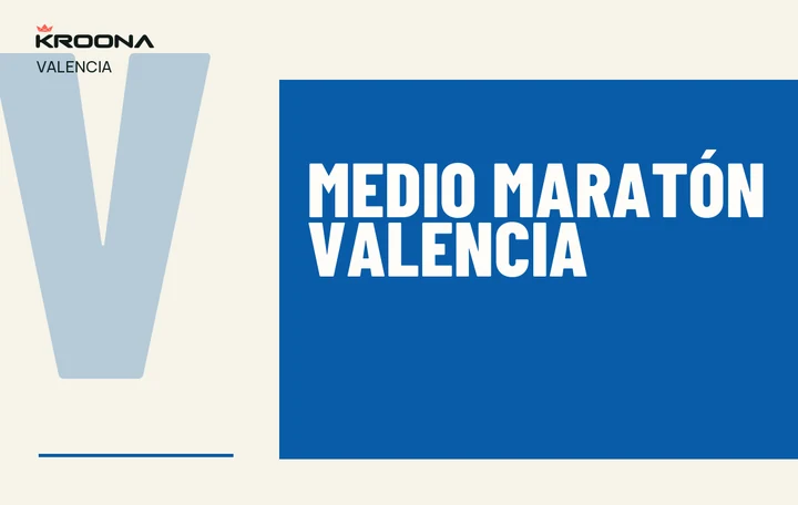 Diseño original de KROONA para Medio Maratón Valencia, con los colores de la prueba y composición editorial propia